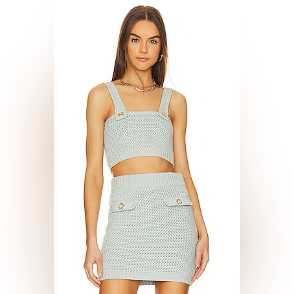 Solid and Striped Kyla skirt and shirt set in powder blue